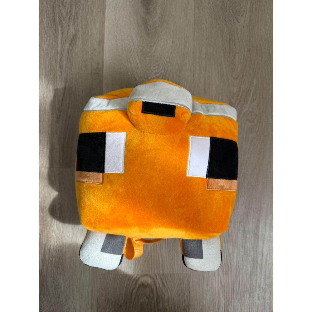 Minecraft Fox Plush Backpack Orange Pixel Art Adjustable Straps Mojang Accessory